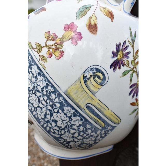 French Art Nouveau Ceramic Terre de Fer Wall Fountain from Longchamp, 1890s For Sale - Image 13 of 18