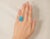 Art Deco Late 20th Century 18K White Gold Handmade Turquoise & Diamond Cocktail Ring, Size 7.25 For Sale - Image 3 of 3