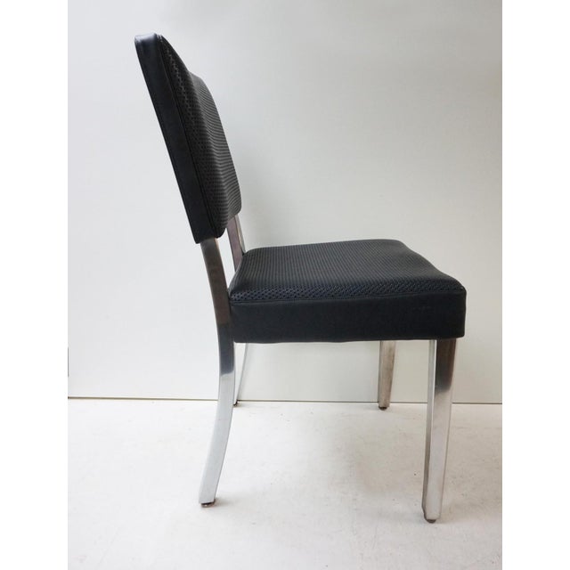 Art Deco Machine Age Industrial Chrome & Leatherette Dining Chairs, 1950s, Set of 4 For Sale - Image 10 of 16