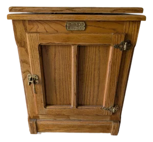 Mid 20th Century "White Clad" Ice Box Table - Solid Oak With Swivel Top