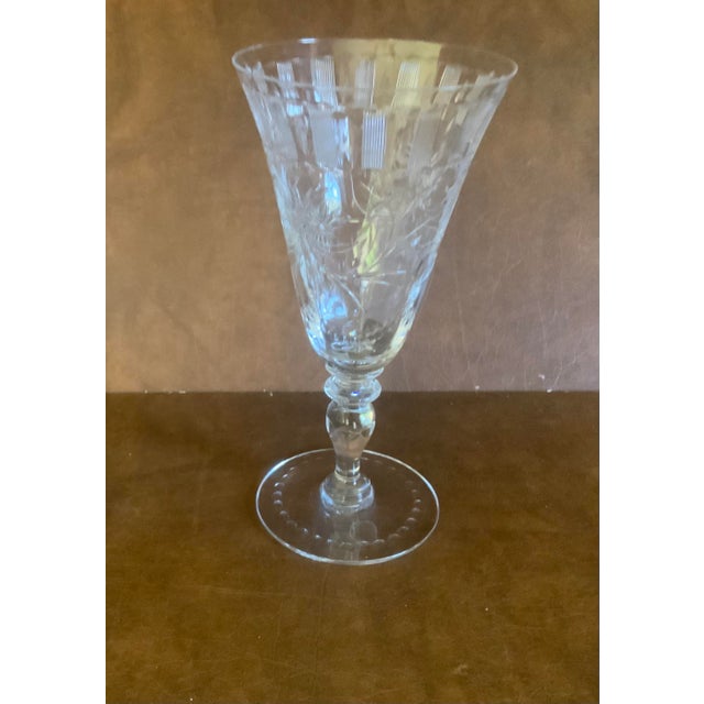 1960s Hawkes Coronet Pattern Water Goblets - Set of 8 For Sale - Image 4 of 7