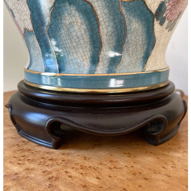 Vintage Lotus Flower Table Lamp With Pagoda Shade For Sale In Portland, ME - Image 6 of 12