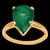 3 Carat Pear Cut Natural Emerald Ring 14 Karat Yellow & White Gold, Size 5.25 For Sale - Image 14 of 18