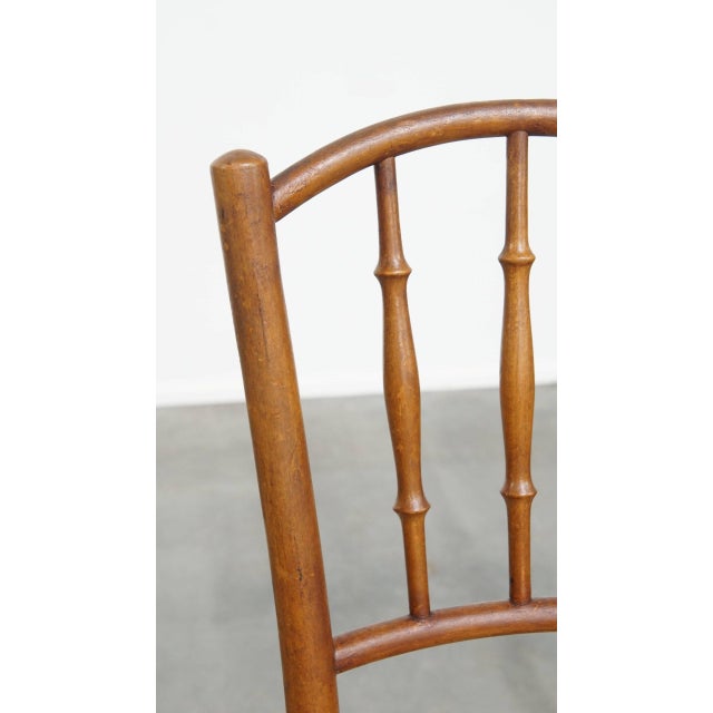 Wood Vintage Bistro Chair with Wicker Seat For Sale - Image 7 of 12