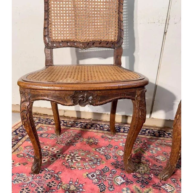 Chairs in Carved Walnut, Set of 2 For Sale - Image 4 of 9