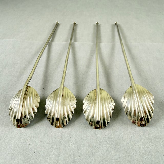 Mexican Sterling Silver Highball or Iced Tea Sipping – Stirring Straws, Set of 4 For Sale - Image 4 of 9
