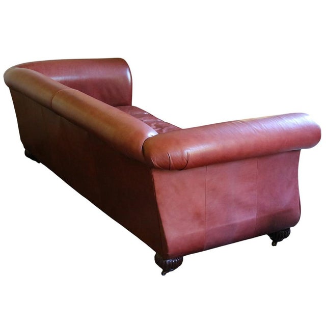 Animal Skin Large Vintage Derwent Leather Scroll-Arm Sofas, 2000, Set of 2 For Sale - Image 7 of 11