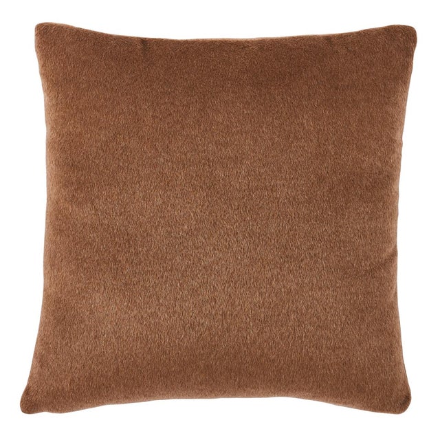 Contemporary Schumacher Dixon Mohair 18" Pillow in Vicuna For Sale - Image 3 of 3