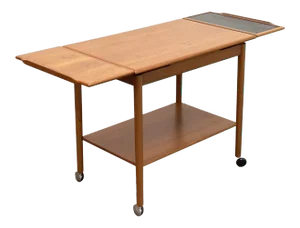 Mid Century Modern Danish Expandable Serving Cart
