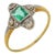 1900-1909 Victorian Emerald Diamond 18k Yellow Gold Ring, Size 8.25 For Sale