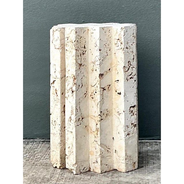 Vintage Coquina Stone Table Pedestal - Set of 2 For Sale - Image 10 of 12