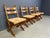 Vintage Oak and Wicker Brutalist Chairs, 1960s, Set of 6 For Sale - Image 10 of 12