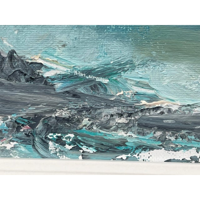 2020s Tranquil Reflections - Serene Coastal Abstract Sea Landscape by British Artist, 2024, Framed For Sale - Image 5 of 7