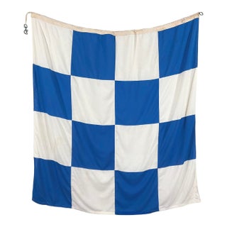 Large Vintage Sewn Nautical Signal Flag For Sale