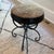 Mid-Century Modern Vintage Wrought Iron Vanity Stool With Leopard Upholstery For Sale - Image 3 of 10
