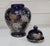1990s Vintage Japanese Cobalt Blue Peacock Floral Gold Trim Ginger Jar For Sale - Image 5 of 8