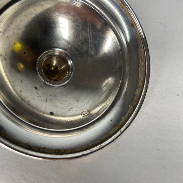 Silver Antique Webster Etched Glass and Sterling Silver Jam Jar For Sale - Image 8 of 9