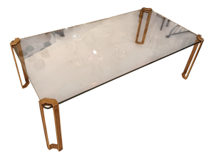 Coffee Table in Glass and Bronze by Peter Ghyczy