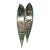 Antique Early 20th Century Cree Snowshoes With Babiche Lacing Green Paint For Sale