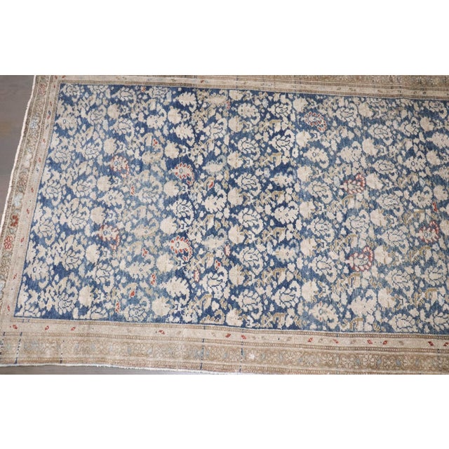 Persian Early 20th Century Ink Blue Long Persian Malayer Runner - 3' x 18'7" For Sale - Image 3 of 12