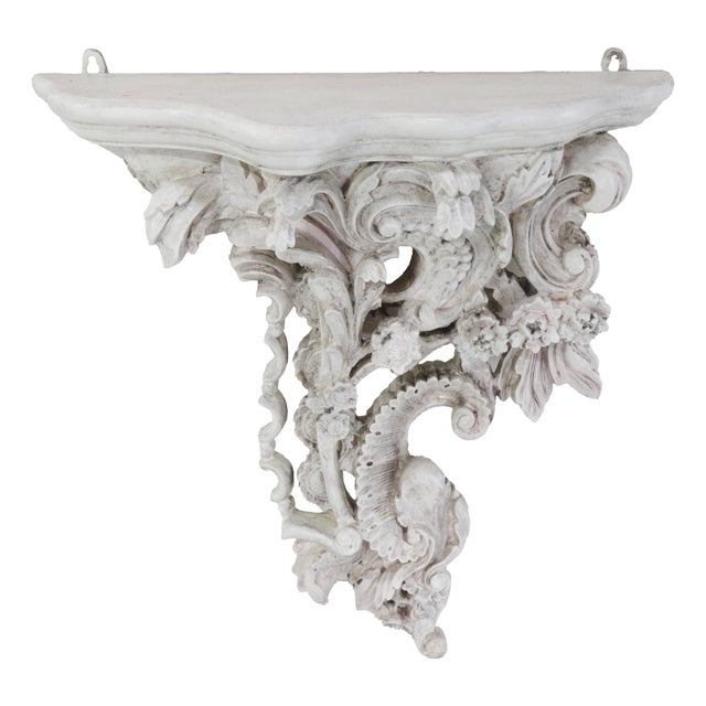 Pair of Vintage Rococo Style Carved Wall Brackets With Scroll and Floral Motifs For Sale - Image 4 of 16