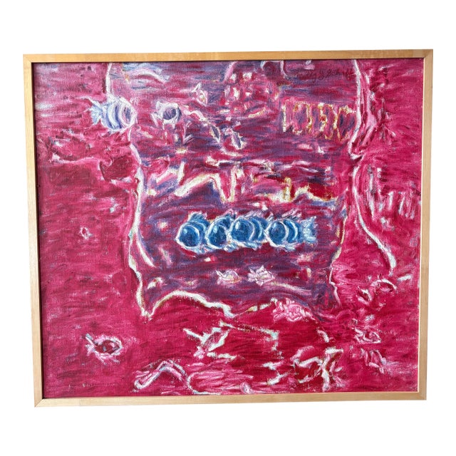 1980s Impressionist Fish Oil Painting by Molly Schiff For Sale