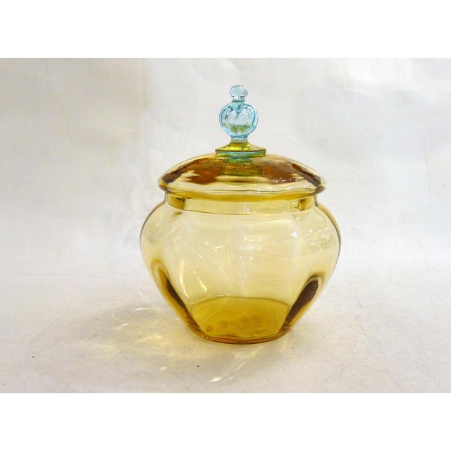 1920s Antique Candy Dish in 2-Tone Blown Glass, 1890s For Sale - Image 5 of 11