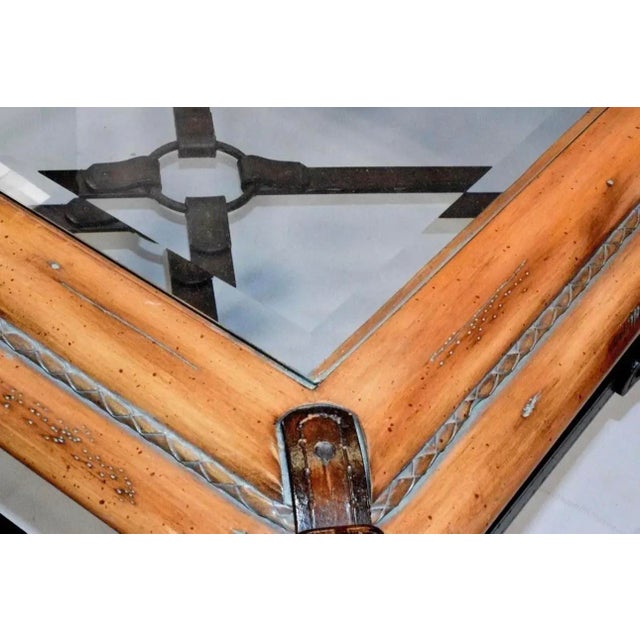 Brown Vintage Jacques Adnet for Hermès Style Equestrian Coffee Table For Sale - Image 8 of 8
