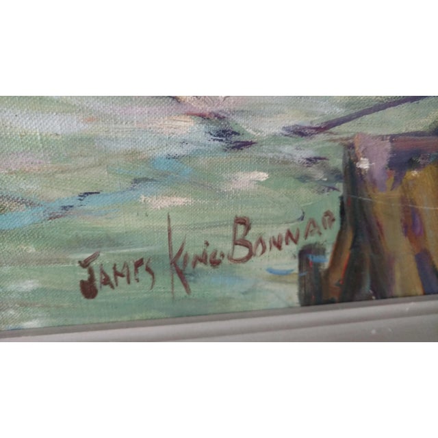 American James King Bonnar, Harbor Scene, Oil on Canvas, Signed For Sale - Image 3 of 5