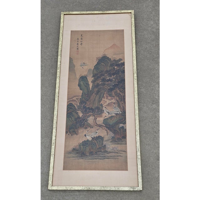 Tan Qing Dynasty Artist Signed Hanging Scroll Attributed to Jiang Tingxi (1669–1732) For Sale - Image 8 of 12