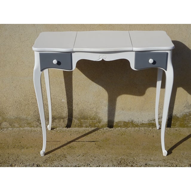 Small White and Gray Dressing Table For Sale - Image 10 of 18