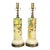 1939 Loevsky & Loevsky Hand-Painted Floral Cylinder Lamps - a Pair For Sale