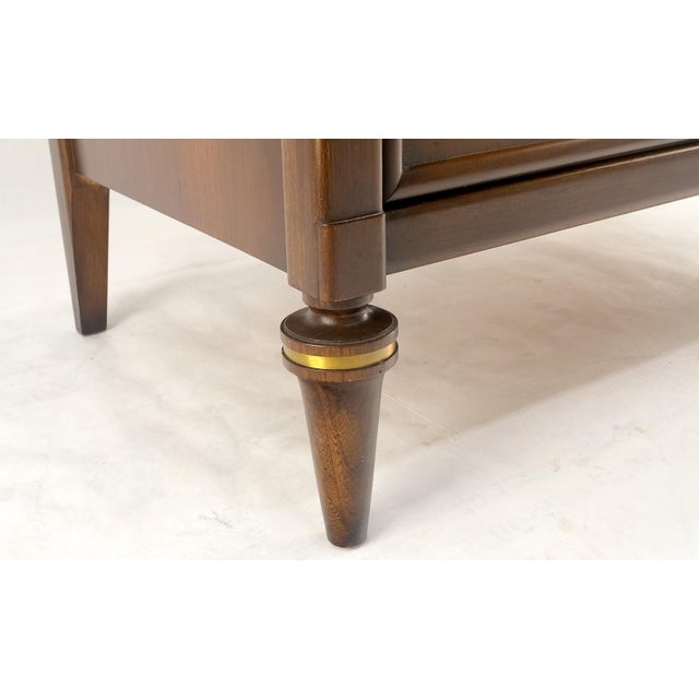 Turned Legs Two Doors Fitted Drawers Diamond Inlay Brass Hardware Bachelor Chest For Sale - Image 6 of 15