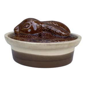 French Pottery Majolica Rabbit Pâté Tureen Circa 1950