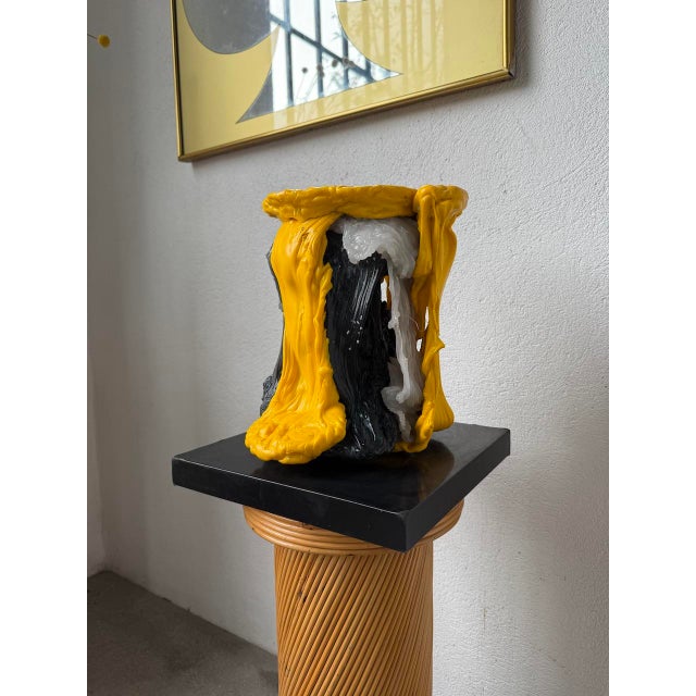 Antique small resin sculpture, reminiscent of the work of Gaetnao Pesce or Olaf Brzeski and his ceramic pieces. We love...