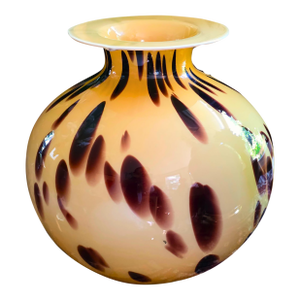 1950s Tortoise Murano Style Glass Italian Vase