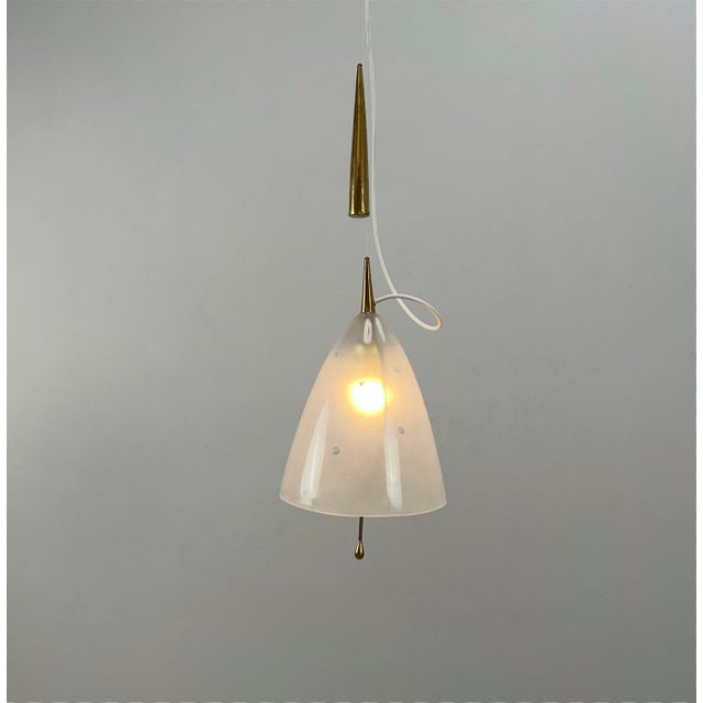 Mid-Century Modern Vintage Pendant Lamp in Acrylic Glass by Paavo Tynell, 1950s For Sale - Image 3 of 10