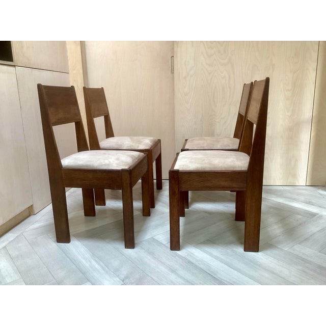 Art Deco Dutch dining set manufactured by L.O.V. (Labor Omnia Vincit – Labor Overcomes Everything) in the mid-1920s. This...