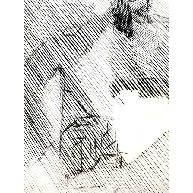 Wood Jacques Villon - Cubist Man - Original Etching 1949 For Sale - Image 7 of 8