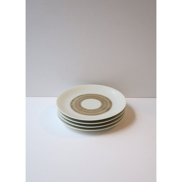 Mid 20th Century Porcelain Small Plates, French Modernism, Designer Jean Luce, Set of 4 For Sale - Image 5 of 9