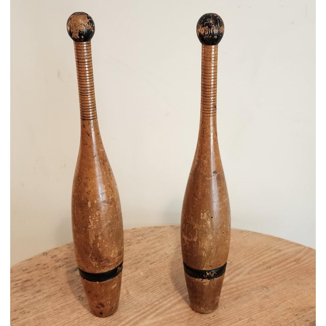 19th Century Eight Pound Wooden Juggling Pins—A Pair For Sale - Image 11 of 11