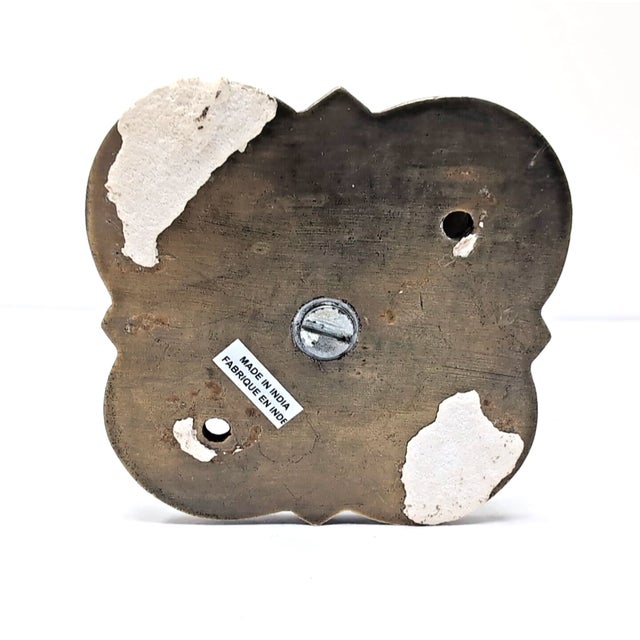 Metal Cast Brass Elephant Head Wall Mount Coat Purse Hook Hanger India Boho For Sale - Image 7 of 8