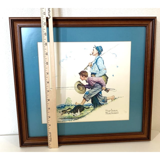 1970s Norman Rockwell “Going Fishing” – Framed Art Print 1970-1979 Reproduction For Sale - Image 5 of 6