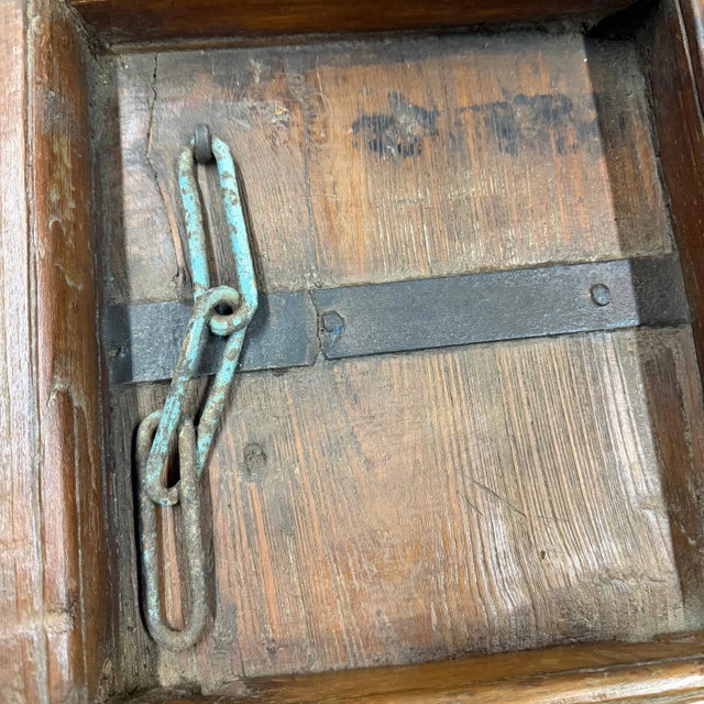 Far Pavilions 1970s Rustic Teak Wood Upcycled Antique Door Coffee Table with Distressed Finish For Sale - Image 4 of 4