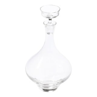 Mid-Century Modernist Sculptural Crystal Decanter With Basin Form Stopper For Sale