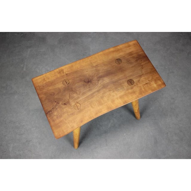 Mid-Century Modern Cherry Stool, Czechoslovakia, 1960s For Sale - Image 3 of 11