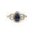 Classic Pear Cut Sapphire & Diamond Engagement Ring Size 5.5 in 14k Solid Gold For Sale - Image 4 of 17