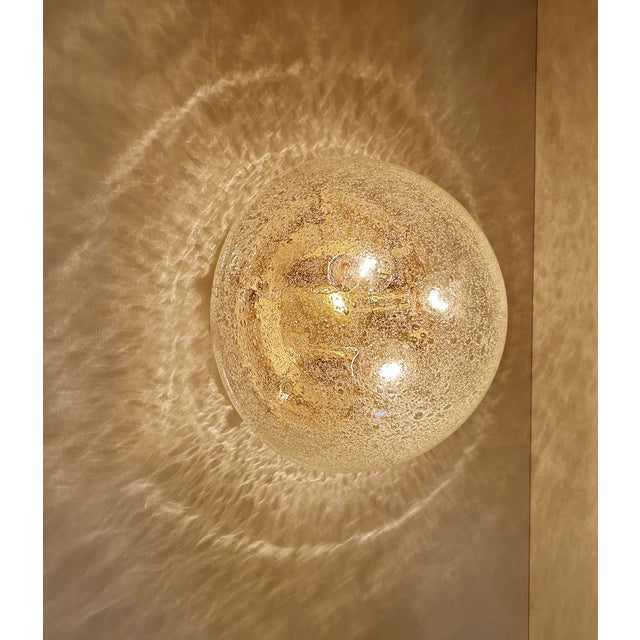 Large Glass and Brass Ceiling Light from Limburg For Sale - Image 10 of 18