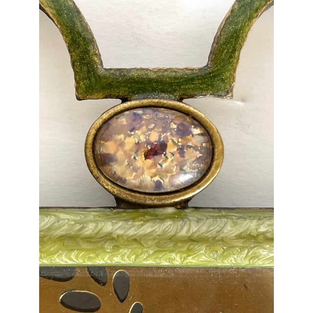 Jay Strongwater Ornate Jeweled and Enameled Metal Scroll Picture Frame For Sale - Image 4 of 10