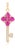 1.02ct Heirloom Ruby Flower Key Pendant With Diamond in 14k Yellow Gold For Sale